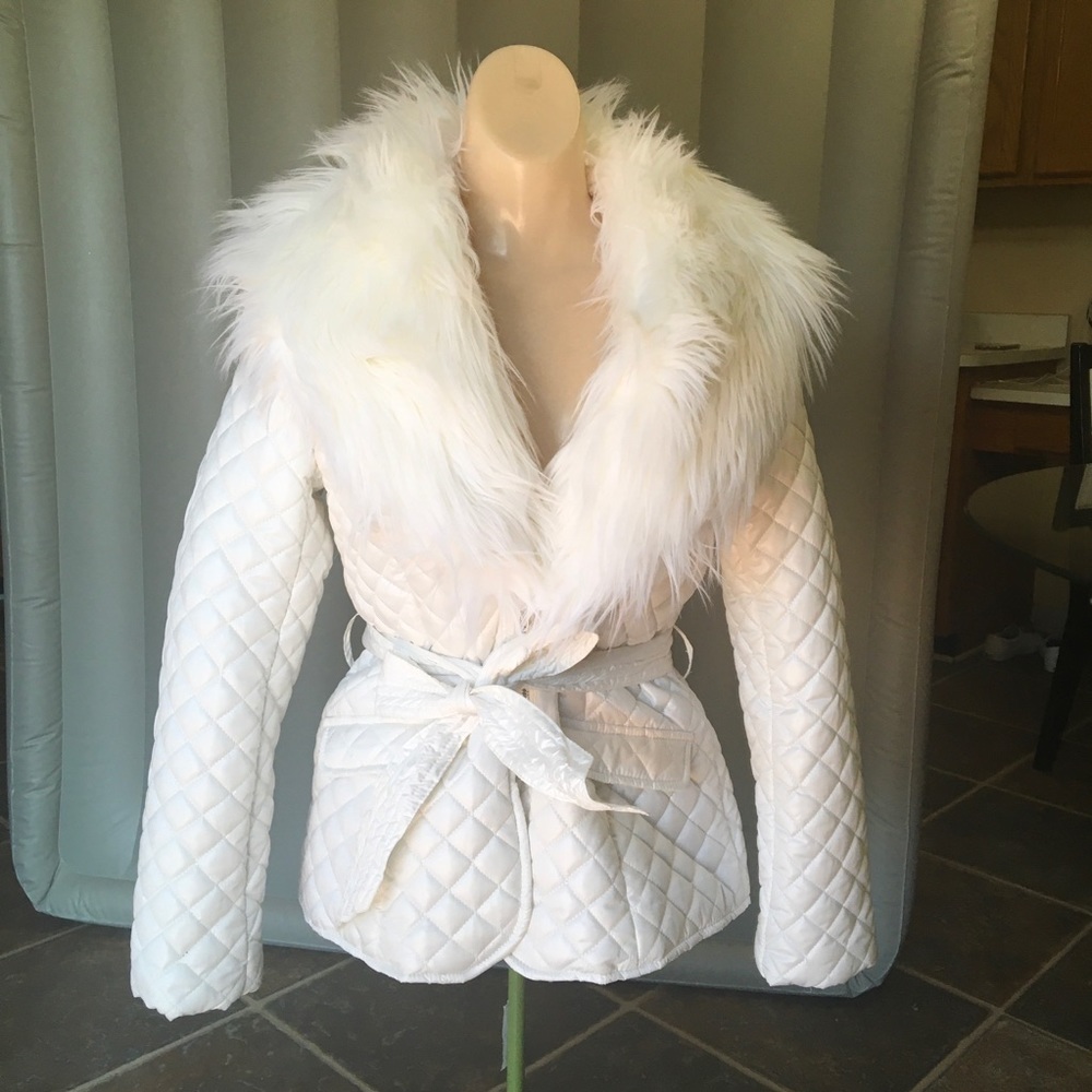 White quilted coat